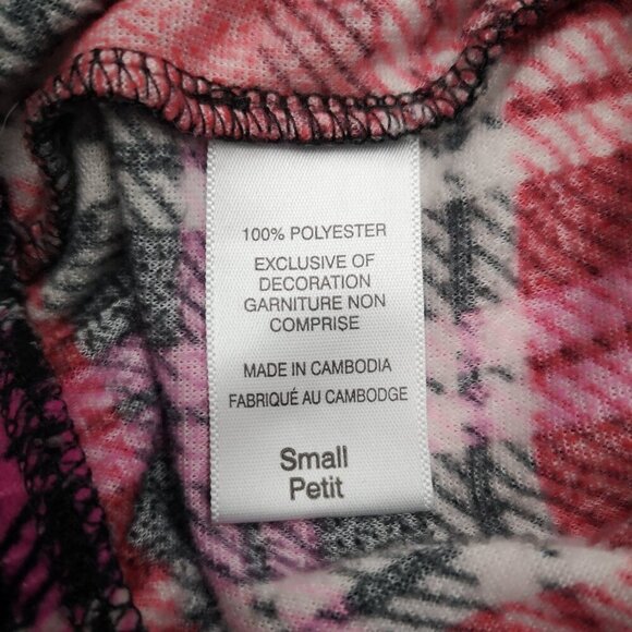 Betsey Johnson Ladies Size Small Black, White, Red, & Pink Plaid 2 Piece PJ Set - Picture 11 of 14
